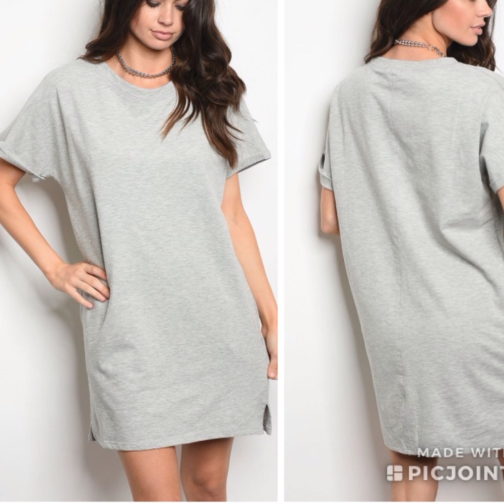 Grey Tee 100% Cotton Dress